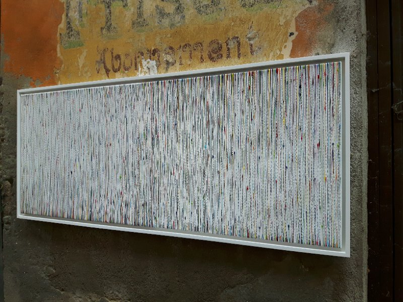 Coloured lines 1 2018 150×60  Acryl-Lack auf LW, SOLD